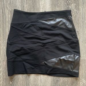 Black Bandage Talula Skirt with Faux Leather